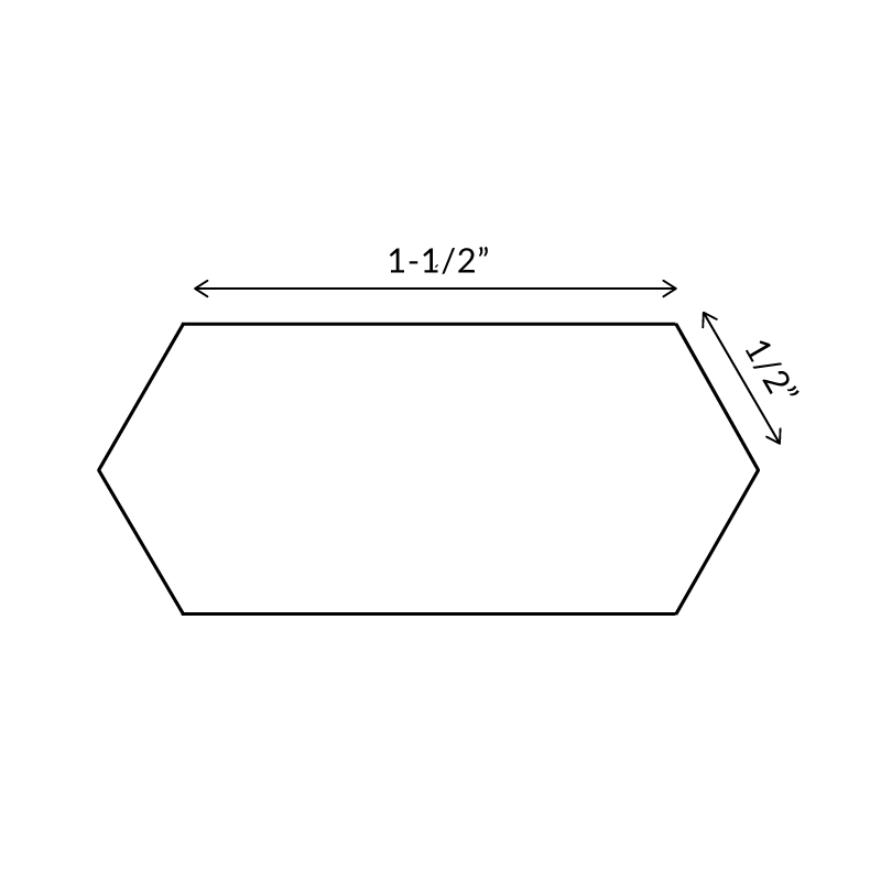 Elongated Hexagon - English Paper Pieces