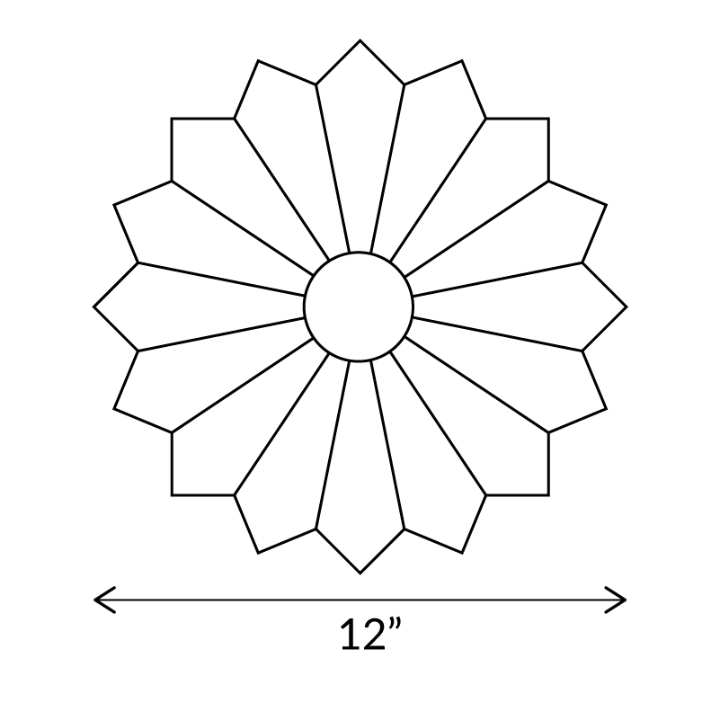 Chrysanthemum (16 Petal) - Paper Piece Quilt