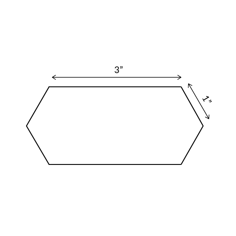 Elongated Hexagon - English Paper Pieces