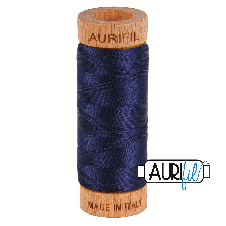 Aurifil 80wt Cotton Thread, Very Dark Navy #2785