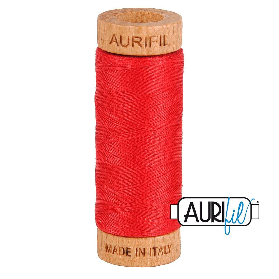 Aurifil 80wt Cotton Thread, Red #2250