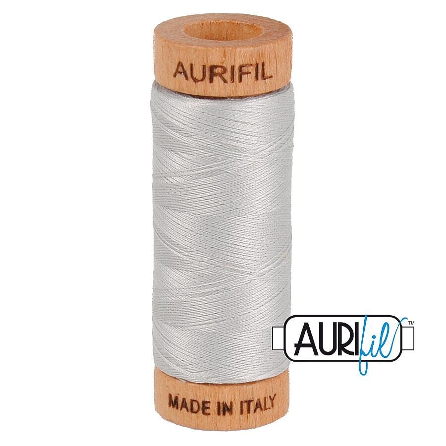 Aurifil 80wt Cotton Thread, Aluminium 2615