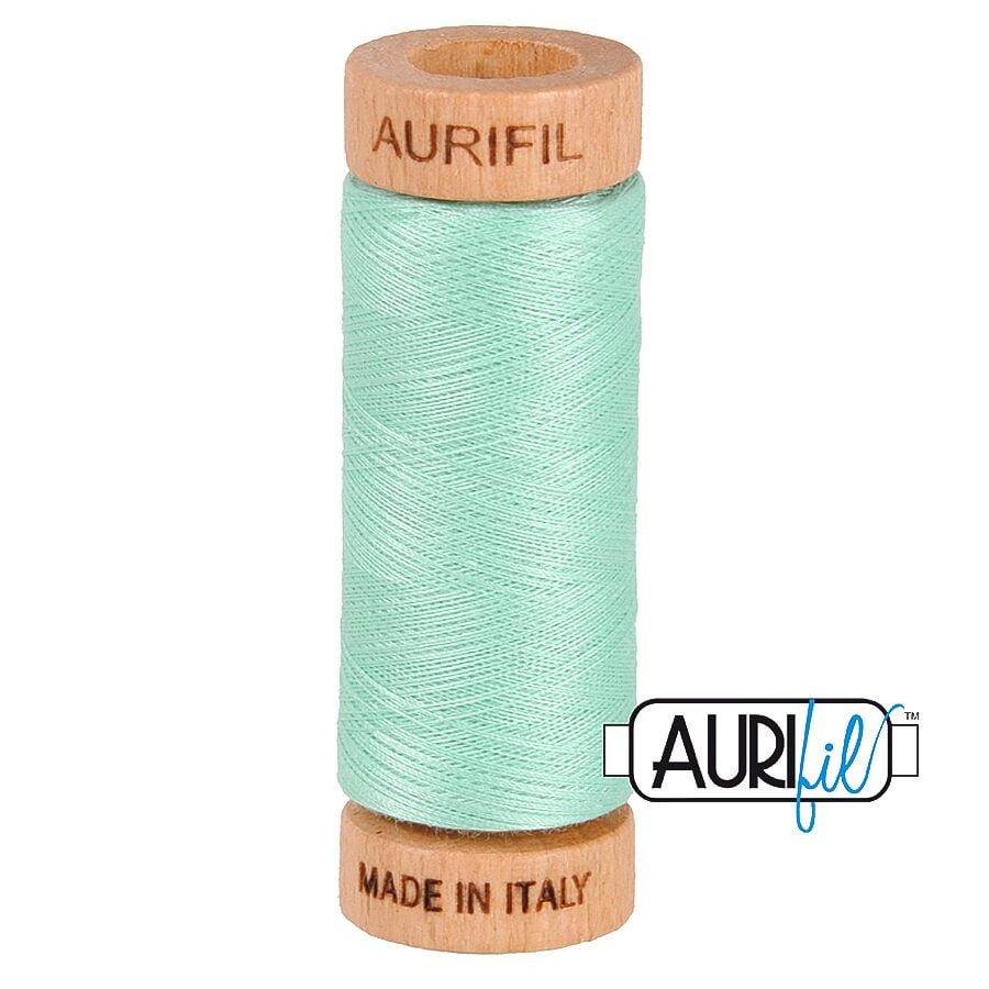 Aurifil 80wt Cotton Thread, Medium Mint #2835