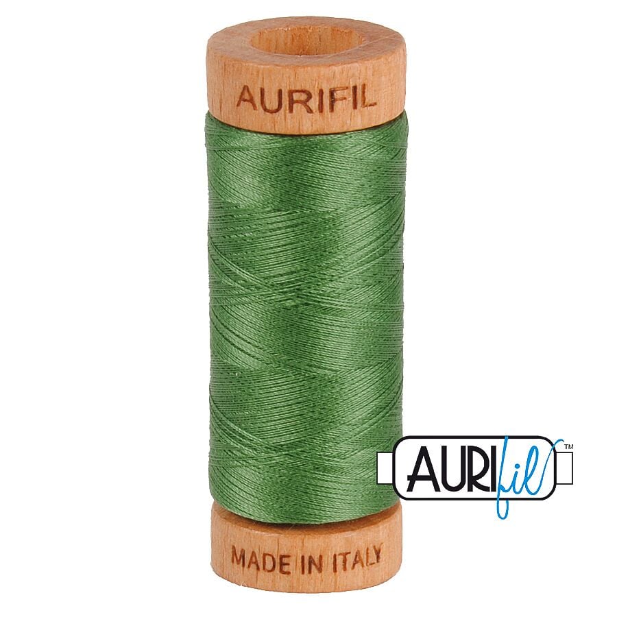 Aurifil 80wt Cotton Thread, Very Dark Grass Green #2890