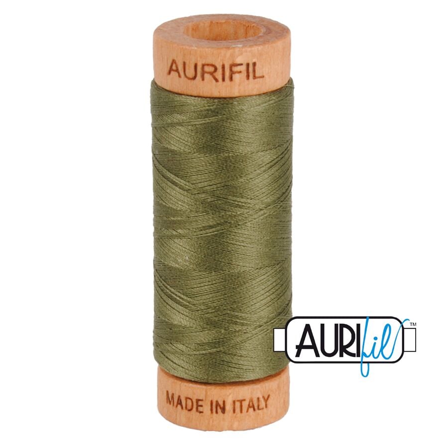 Aurifil 80wt Cotton Thread, Army Green #2905