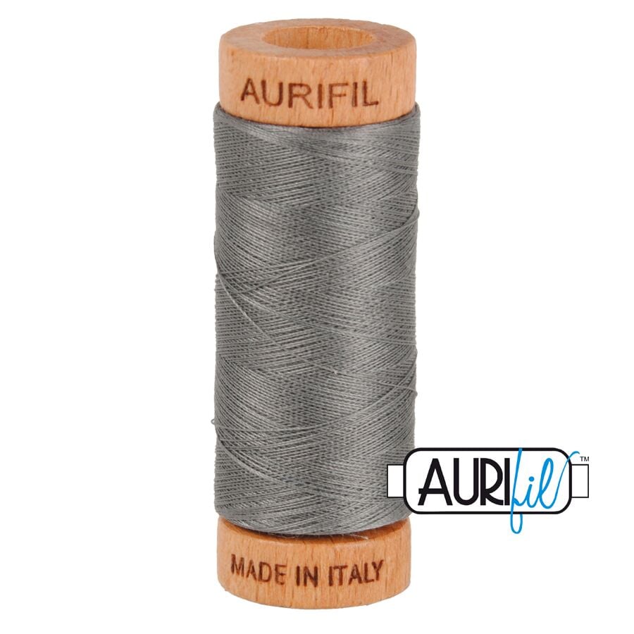 Aurifil 80wt Cotton Thread, Grey Smoke #5004