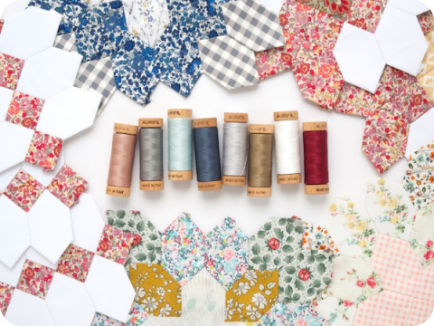 Aurifil 80wt Cotton Thread Patchwork Of The Crosses Quilt Selection
