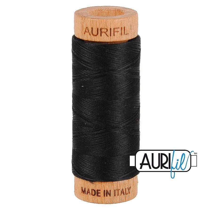 Aurifil 80wt Black #2692 - 100% Cotton Thread