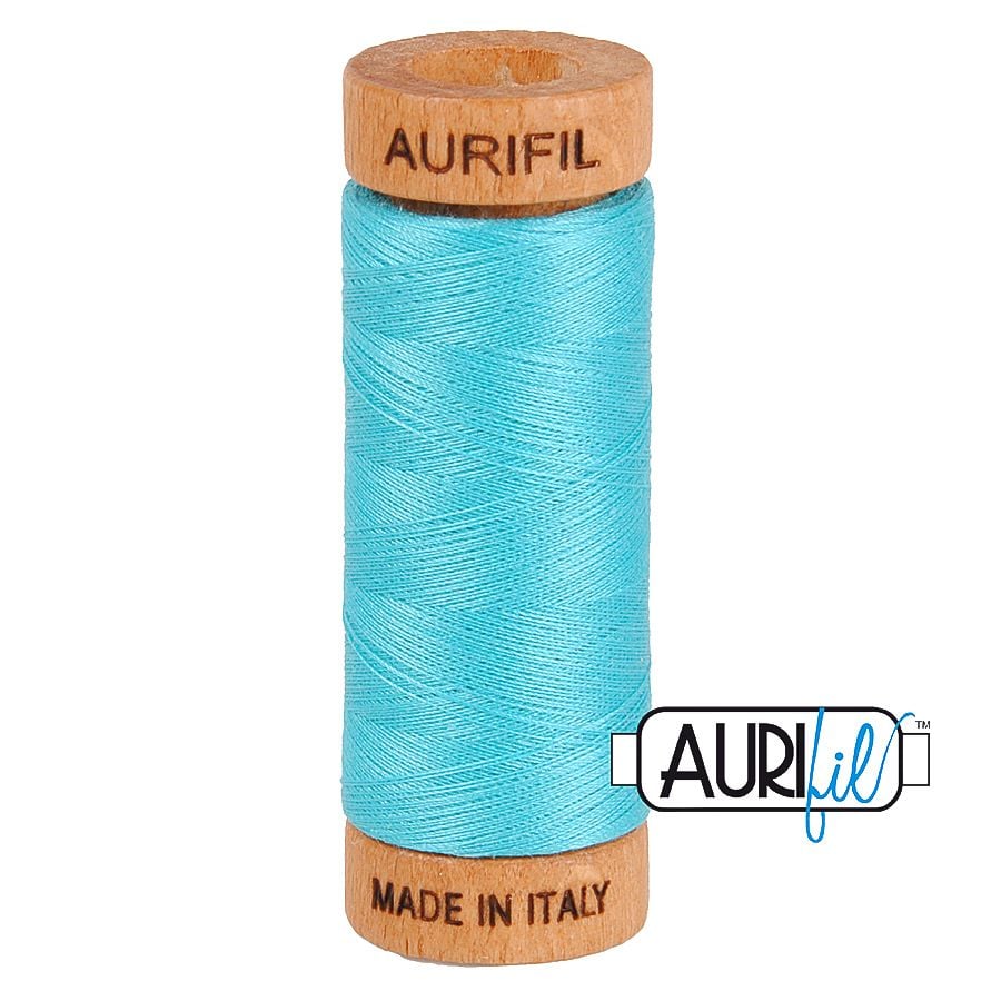 Aurifil 80wt Light Bright Turquoise #5005 - 100% Cotton Thread