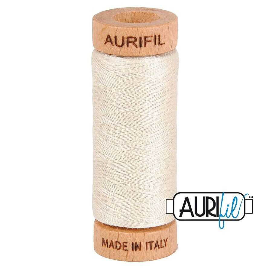 Aurifil 80wt Cotton Thread, Silver White #2309