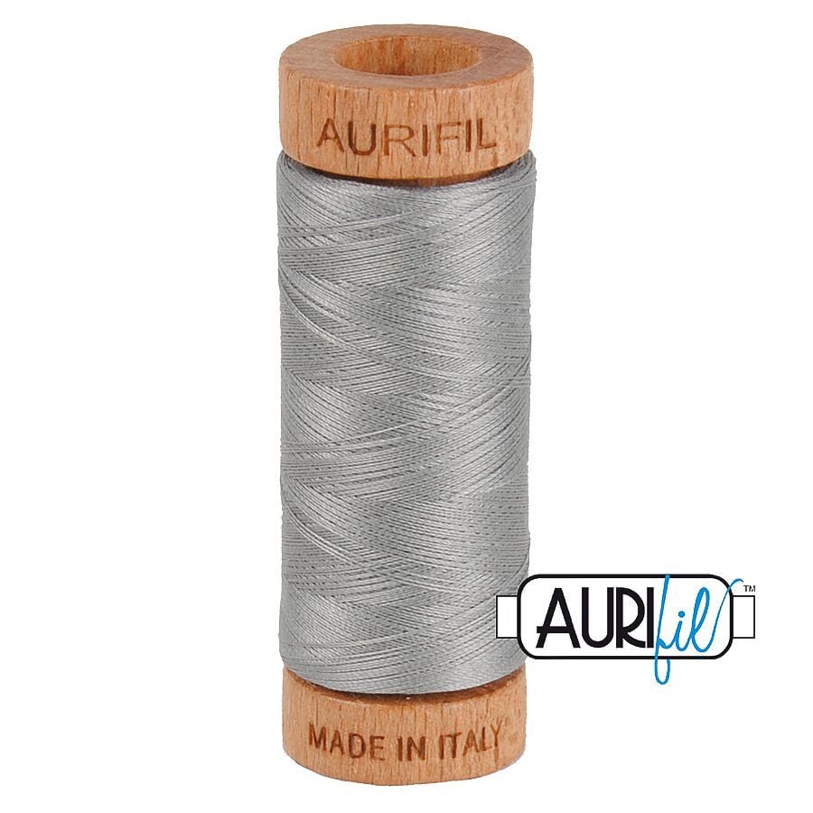 Aurifil 80wt CottonThread, Stainless Steel #2620