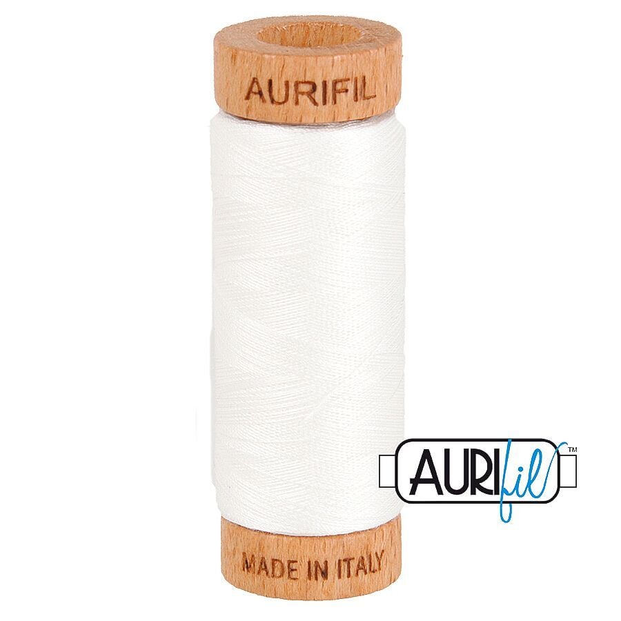 Aurifil 80wt Cotton Thread, Natural White 2021