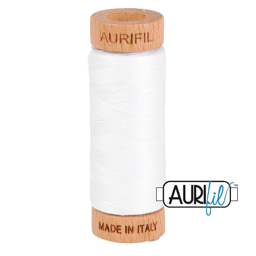 Aurifil 80wt Cotton Thread, White 2024