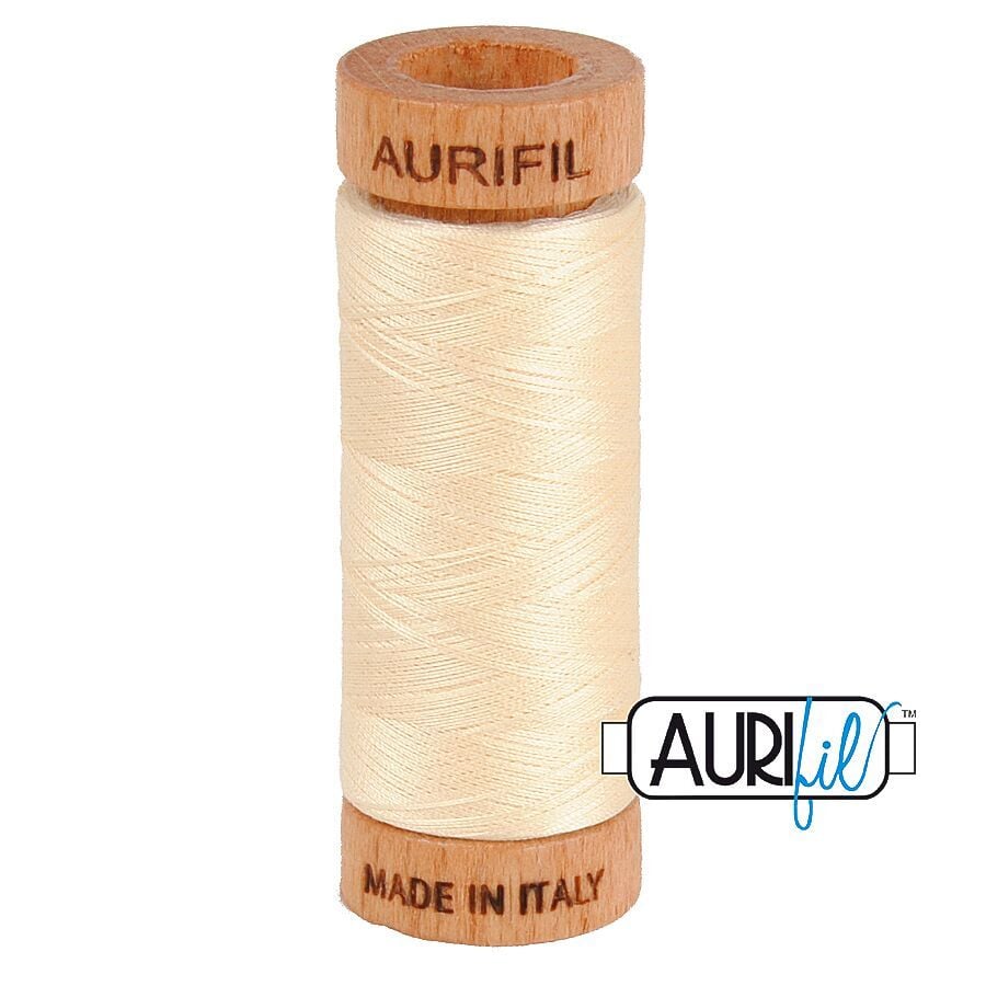 Aurifil 80wt Cotton Thread, Butter 2123