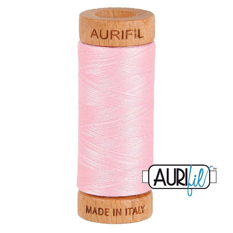 Aurifil 80wt Cotton Thread, Baby Pink 2423