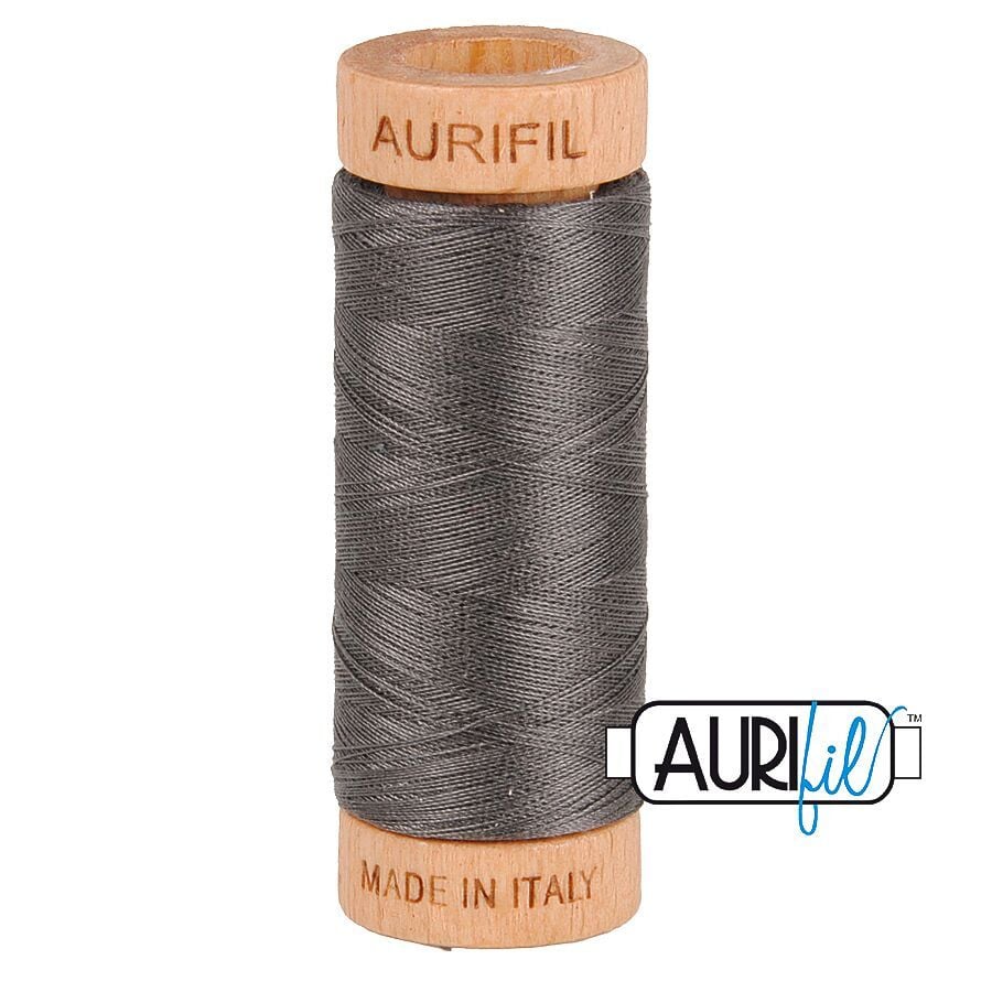 Aurifil 80wt Cotton Thread, Dark Pewter 2630