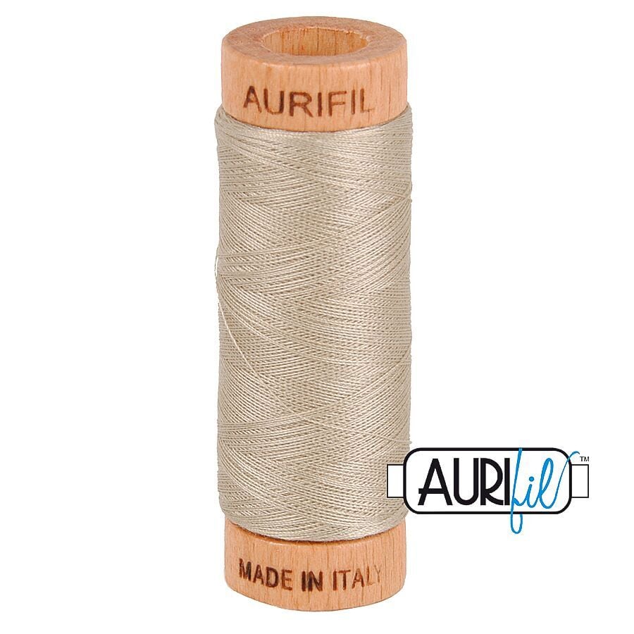 Aurifil 80wt Cotton Thread, Rope Beige 5011