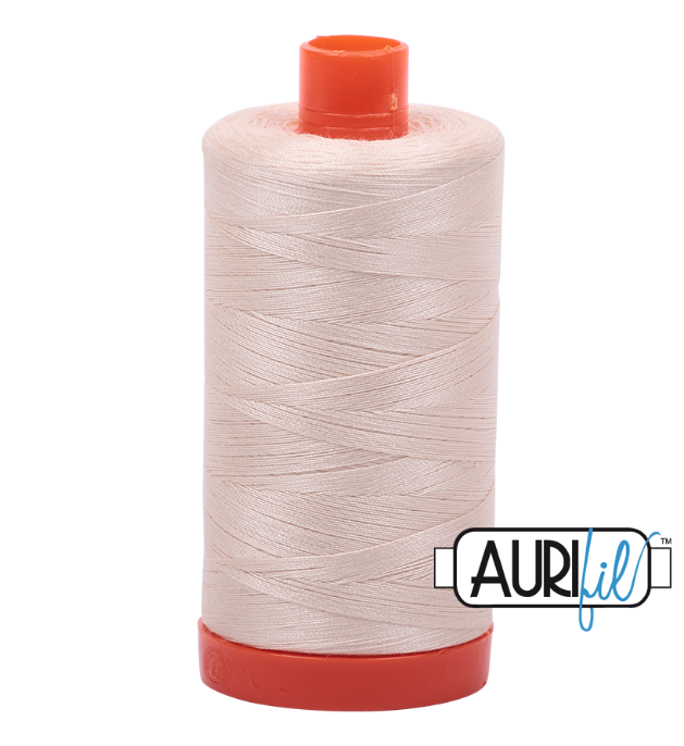Aurifil 50wt Cotton Thread, Light Sand 2000