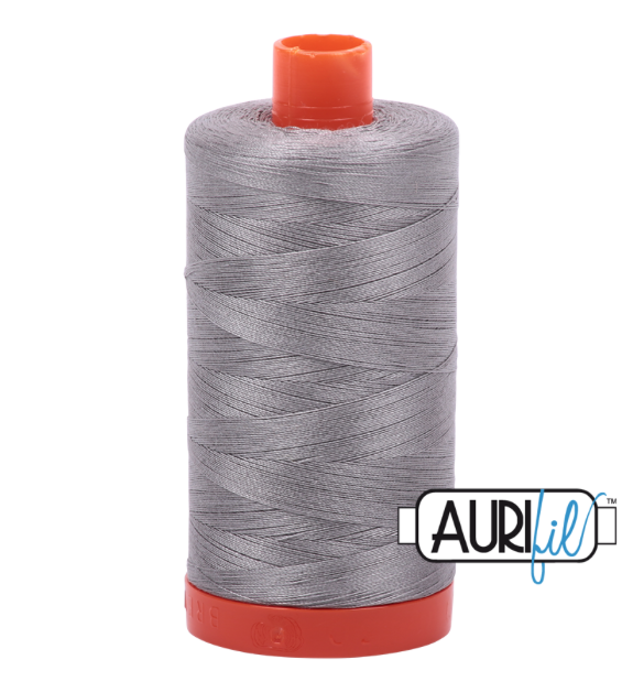 Aurifil 50wt Cotton Thread, Stainless Steel 2620