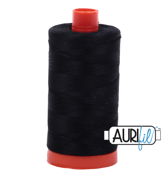 Aurifil 50wt Cotton Thread, Black 2692