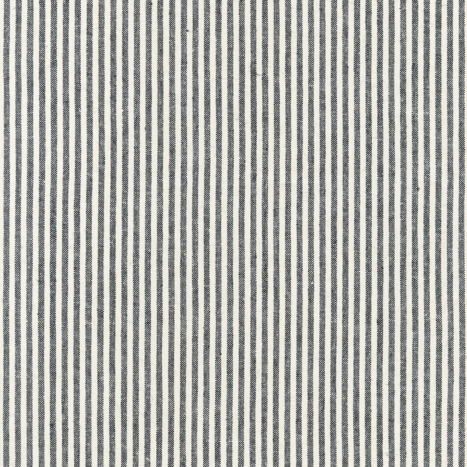 Essex Linen Yarn Dyed Classic Wovens Stripe Black | 17587-2 - Image 1