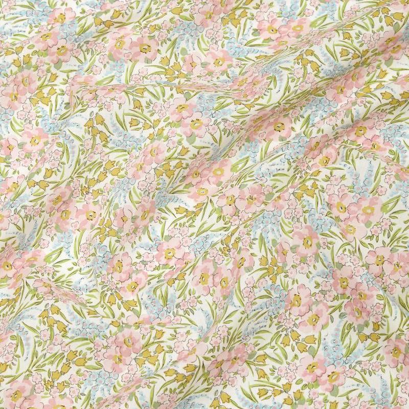 Liberty Swirling Petals C Green Tana Lawn Cotton