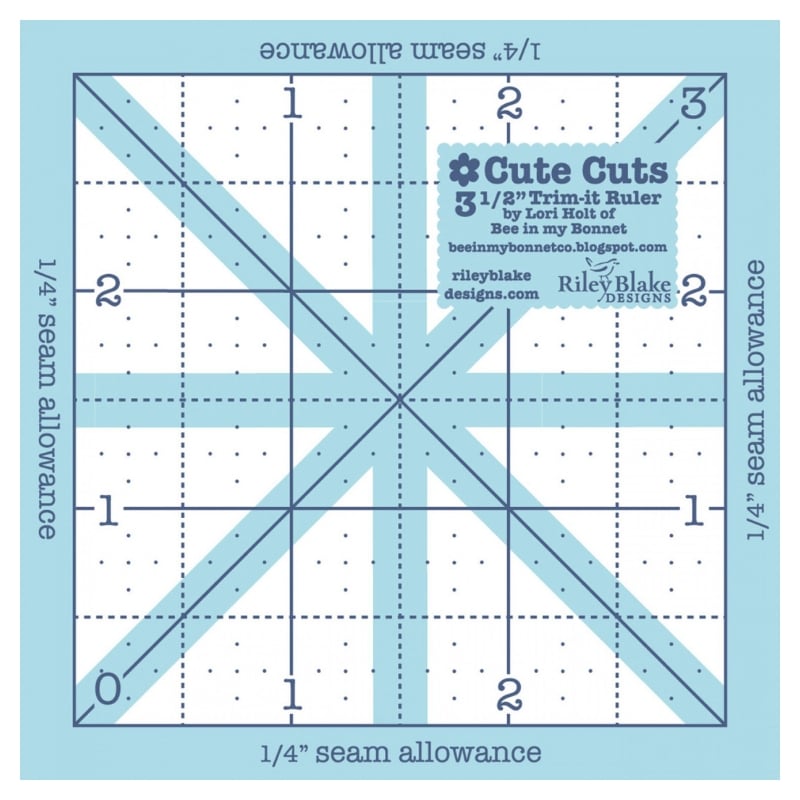 Lori Holt Cute Cuts 3-1/2" Square Trim-It Ruler