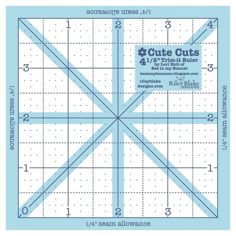 Lori Holt Cute Cuts 4-1/2" Square Trim-It Ruler