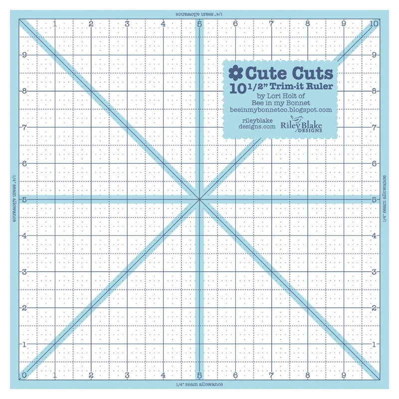 Lori Holt Cute Cuts 10-1/2" Square Trim-It Ruler