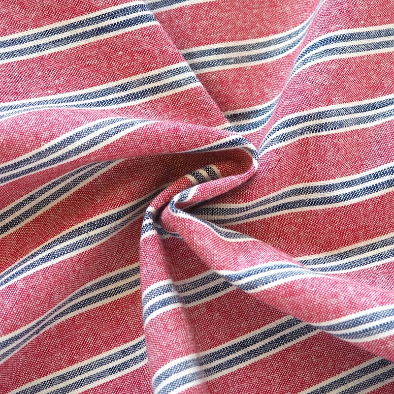 Multi Red & Navy Stripe Yarn Dye, Wide 60" | W0978-MULTI