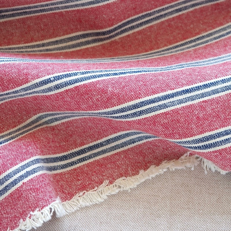 Multi Red & Navy Stripe Yarn Dye, Wide 60" | W0978-MULTI