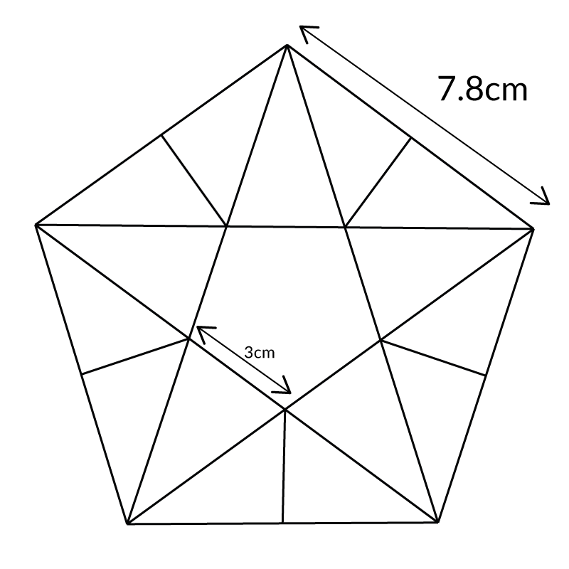 3cm Pentagon Star Block - Paper Piece Quilt
