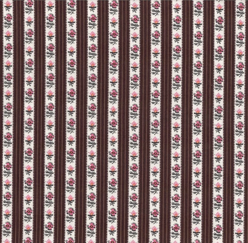 Petite Perennials Brown Floral Stripe | 52532-3