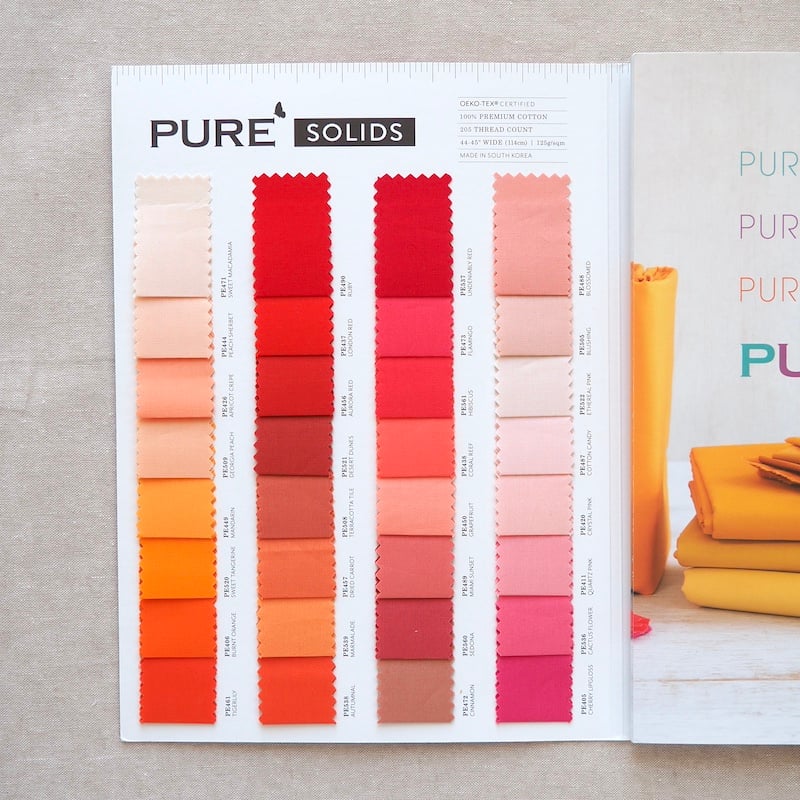 Art Gallery Fabrics Pure Solids Colour Swatch Card