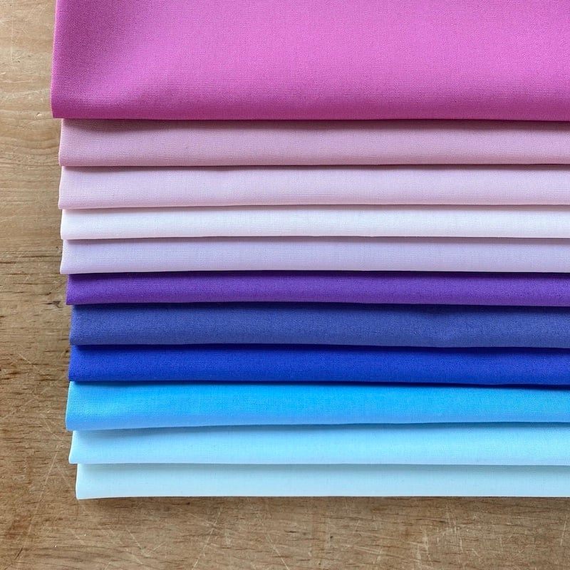 Art Gallery Fabrics Pure Solids Purple Blue Fat Quarter Bundle