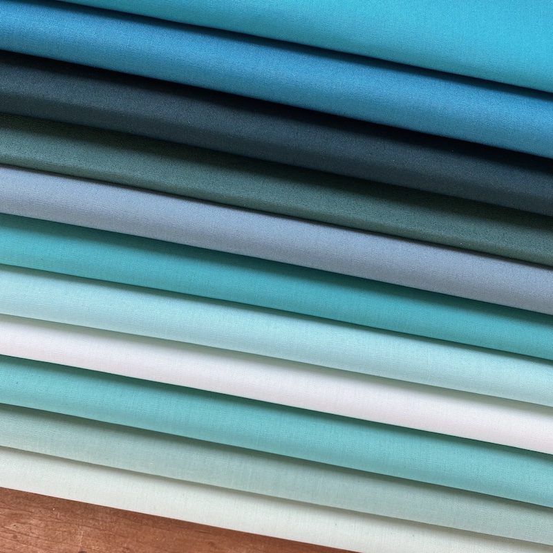 Art Gallery Fabrics Pure Solids Turquoise Fat Quarter Bundle
