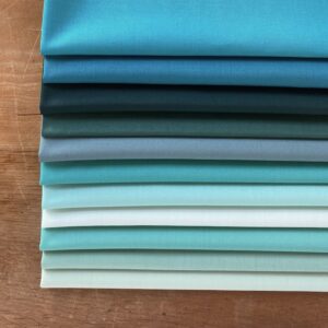 Art Gallery Fabrics Pure Solids Turquoise Fat Quarter Bundle - Image 1