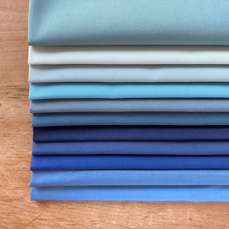 Art Gallery Fabrics Pure Solids Blue Fat Quarter Bundle