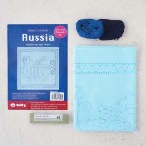 Tulip Sashiko Sewing Kit, Russia - Rooster - Image 1