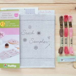 Tulip Embroidery Sampler Book, Pink - Image 1