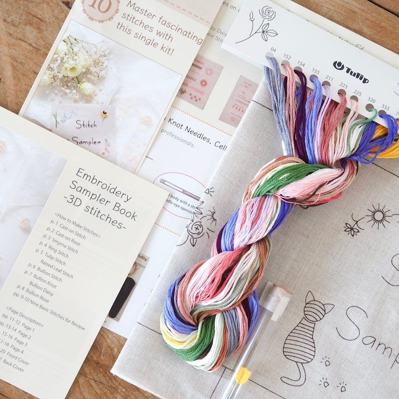 Tulip Embroidery Sampler Book, 3D Stitches