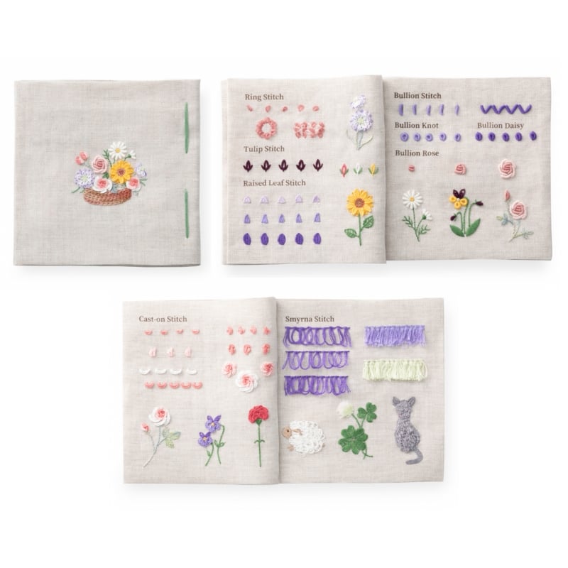 Tulip Embroidery Sampler Book, 3D Stitches