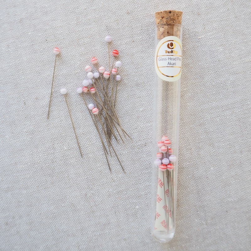 Tulip Hiroshima Glass Head Pins, Akari