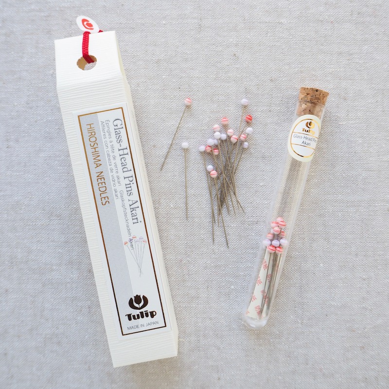 Tulip Hiroshima Glass Head Pins, Akari