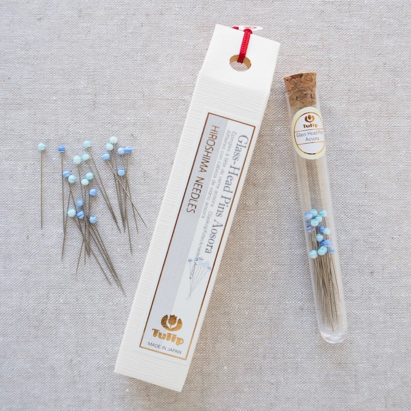 Tulip Hiroshima Glass Head Pins, Aosora