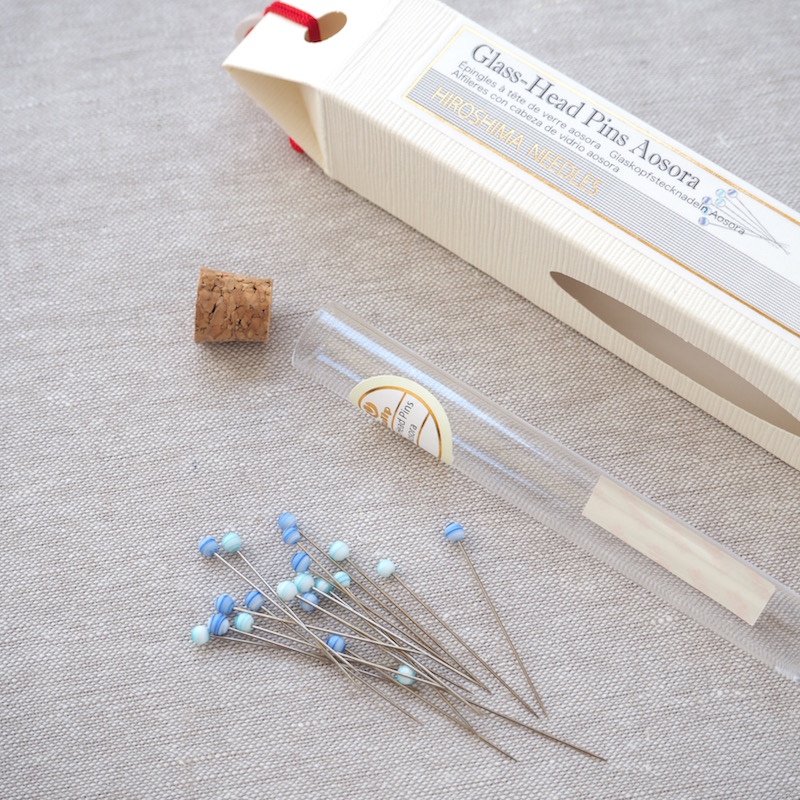 Tulip Hiroshima Glass Head Pins, Aosora