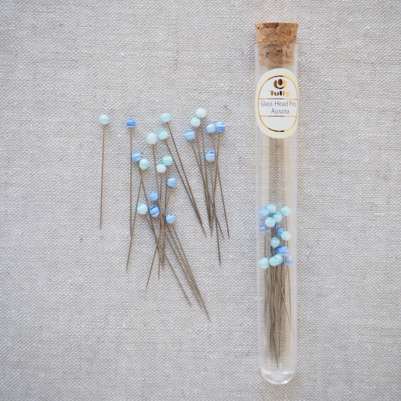 Tulip Hiroshima Glass Head Pins, Aosora