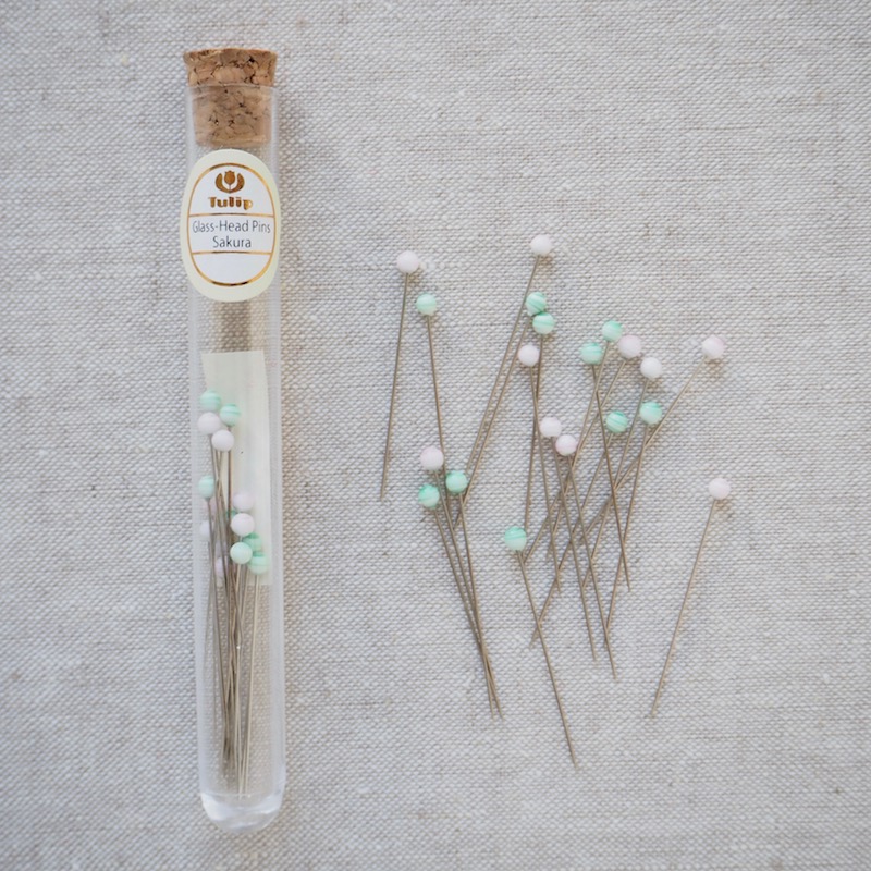 Tulip Hiroshima Glass Head Pins, Sakura