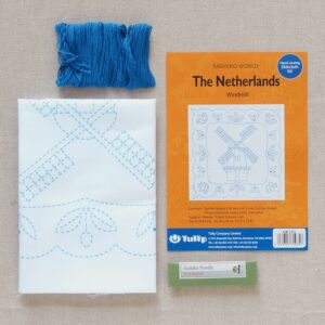 Tulip Sashiko Kit, The Netherlands - Windmill - Image 1