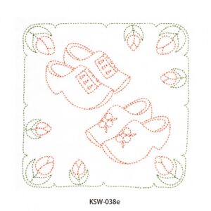 Tulip Sashiko Kit, The Netherlands - Clogs - Image 3